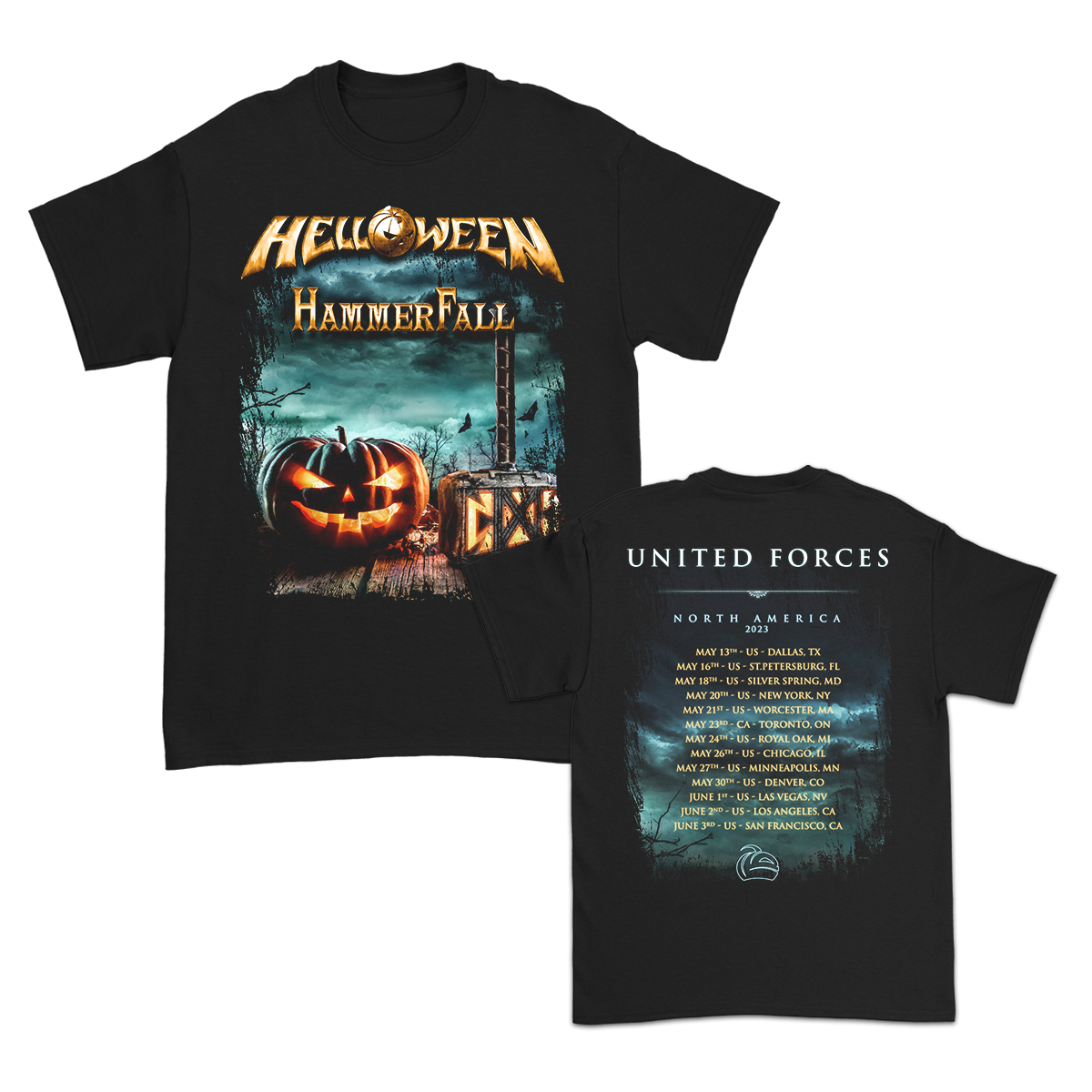 Helloween / Hammerfall 2023 Tour T-Shirt (Black)