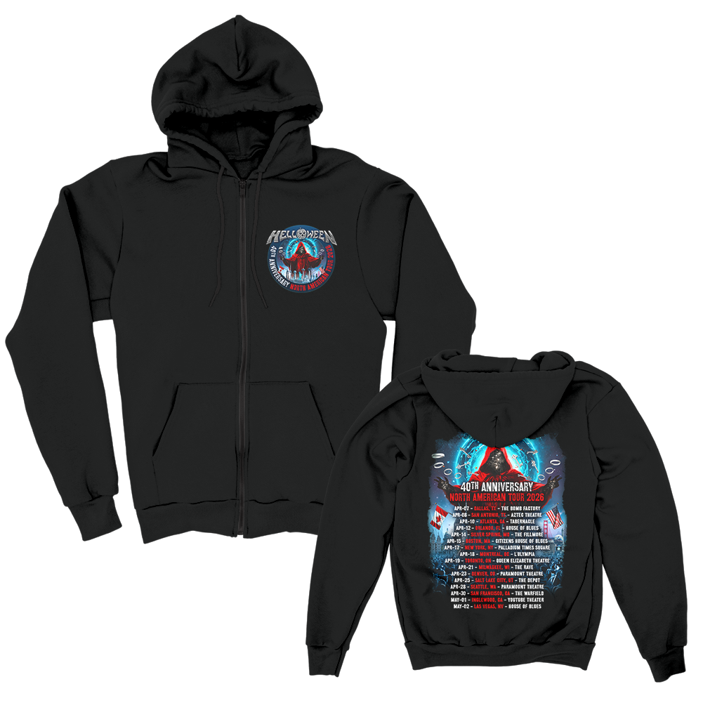 Helloween 40th Anniversary 2026 Tour Zip Up Hoodie (Black)