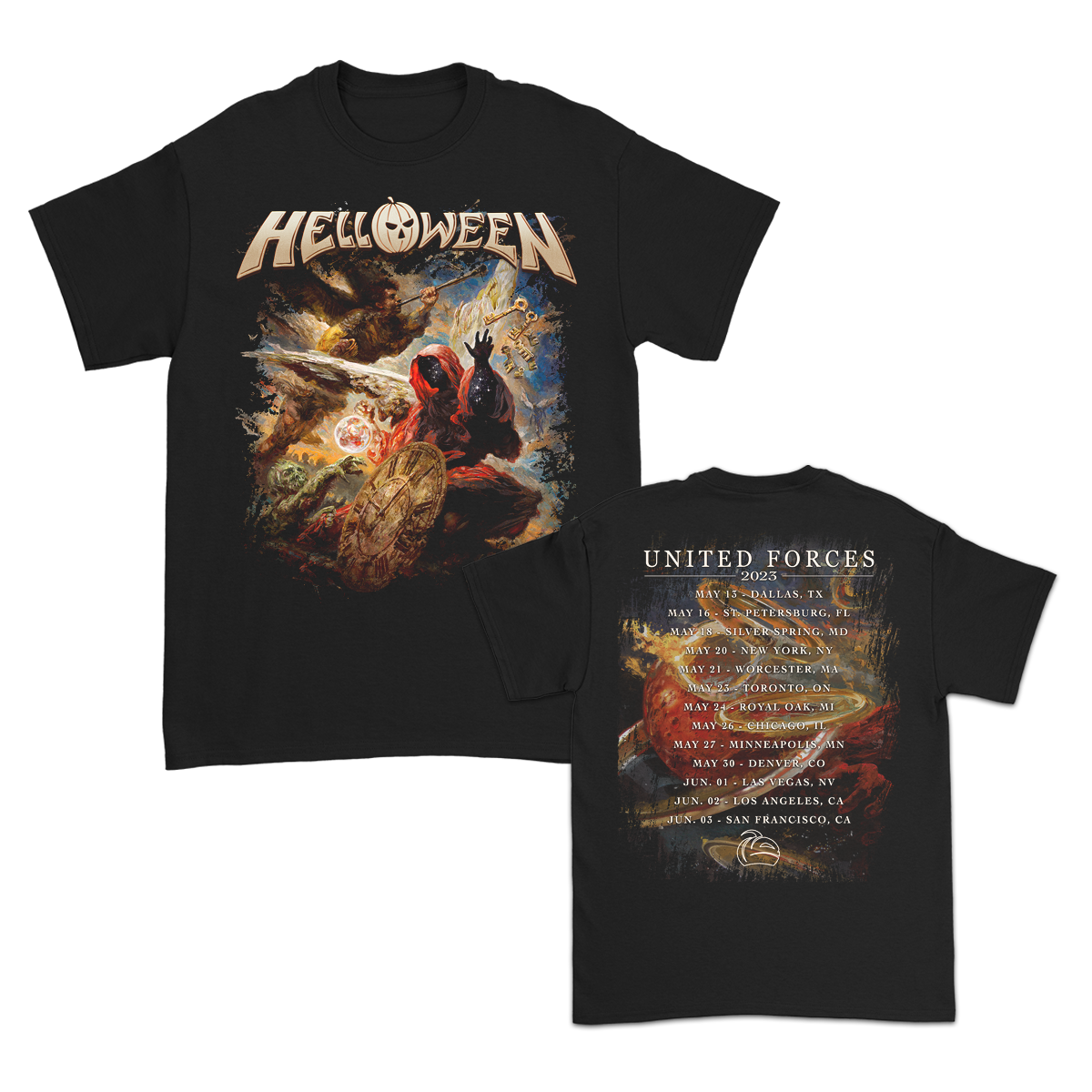 Helloween United Forces Self-Titled 2023 Tour T-Shirt (Black)