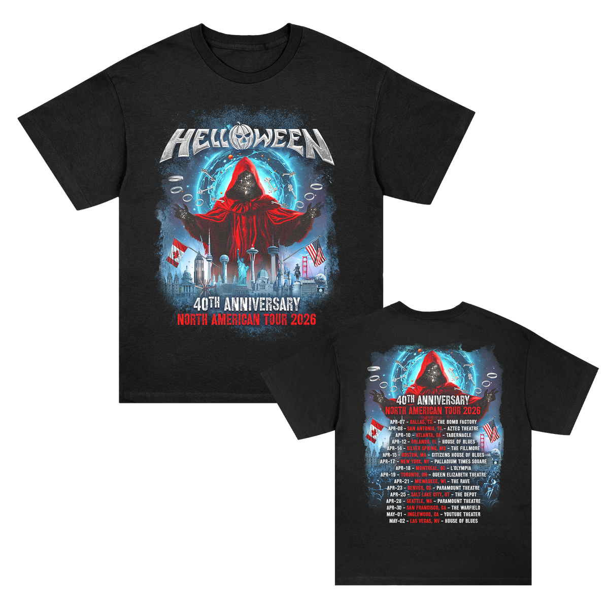 40th Anniversary 2026 Tour T-Shirt (Black) – Helloween