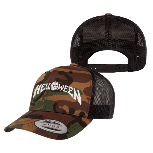 Helloween Logo Embroidered Trucker Hat (Camo)