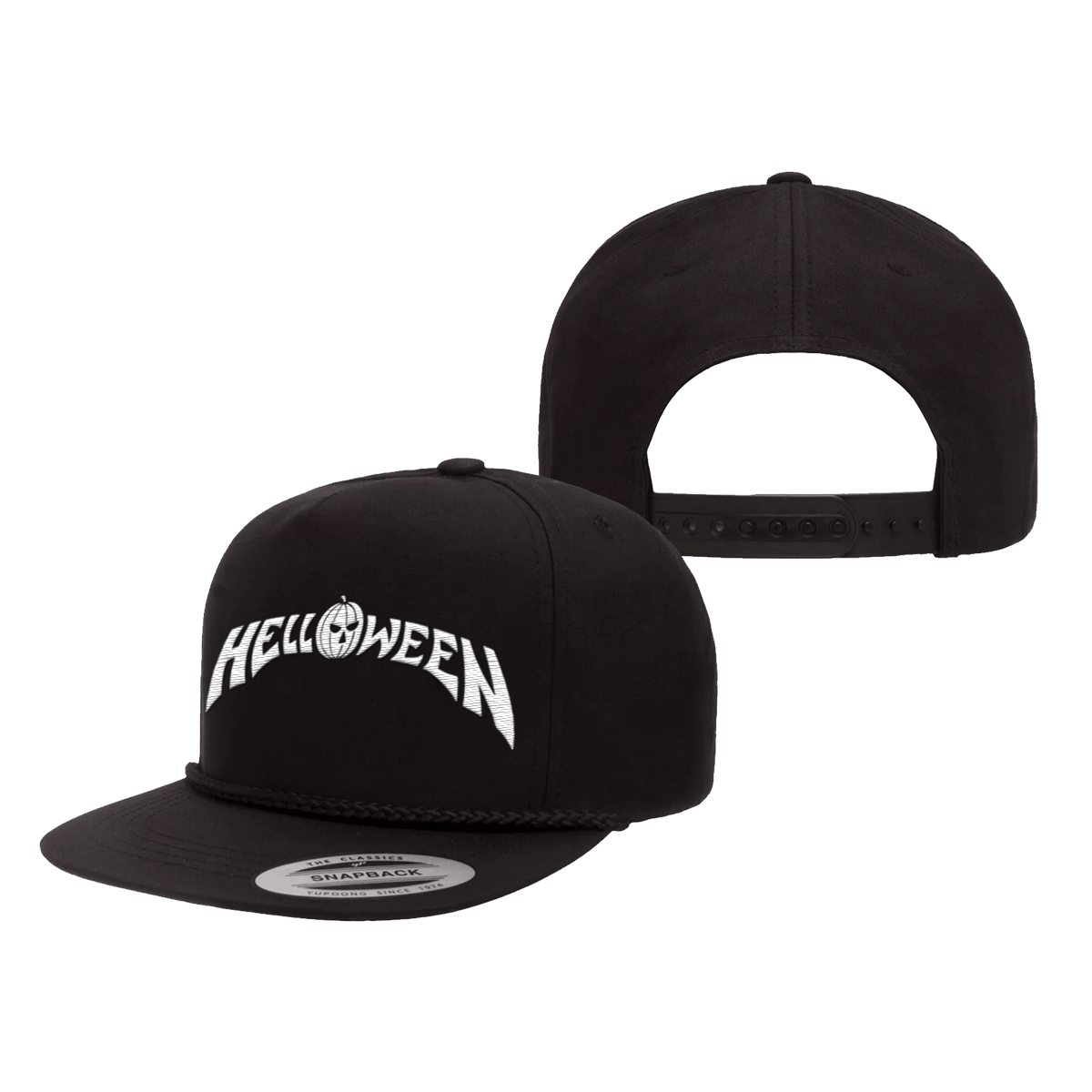 Helloween Embroidered Logo Poplin Snapback Hat (Black)