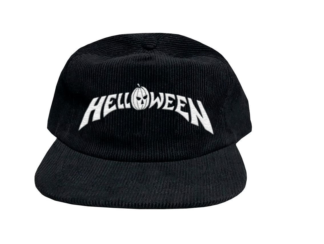 Helloween Embroidered Logo Corduroy Snapback Hat (Black)