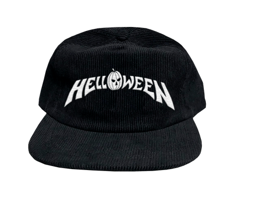 Helloween Embroidered Logo Corduroy Snapback Hat (Black)