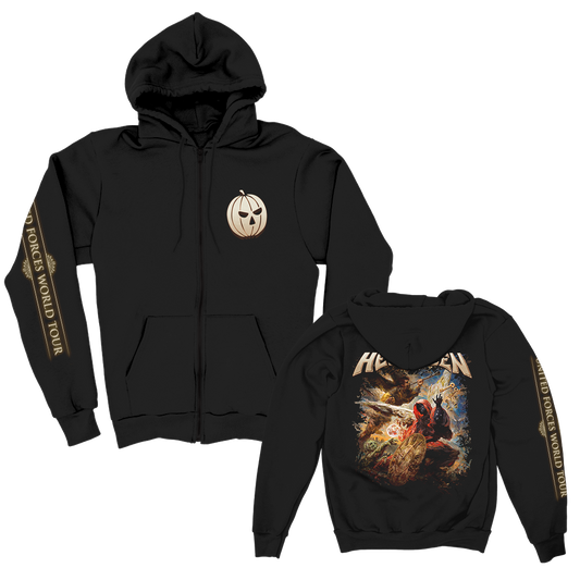 Helloween United Forces Self-Titled World Tour Zip Up Hoodie (Black)