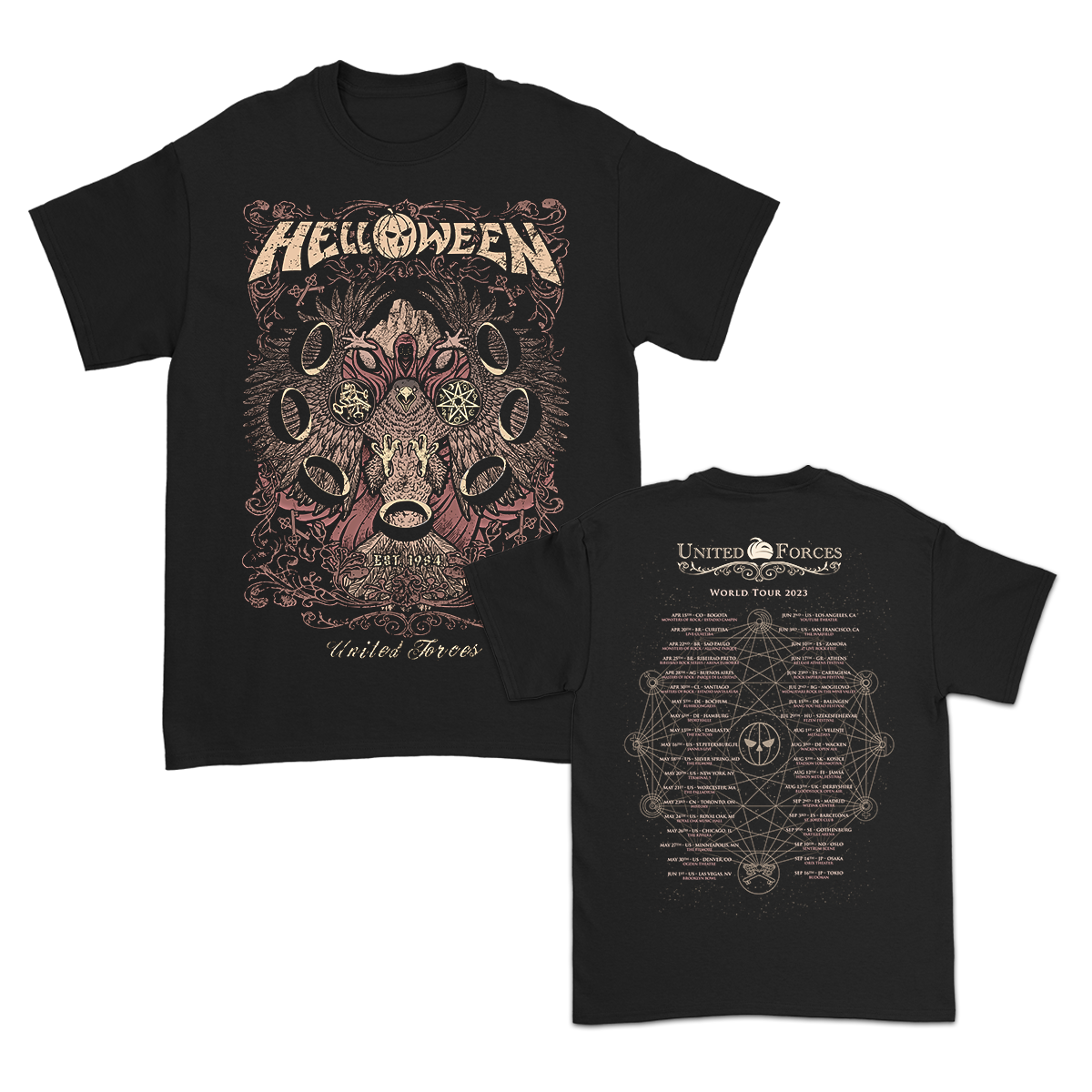 Helloween Vintage Eagle 2023 Tour T-Shirt (Black)